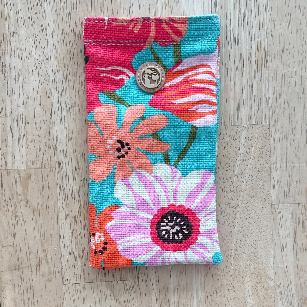 Spartina 449 Floral Sunglasses Pouch - Pink, Orange, Blue